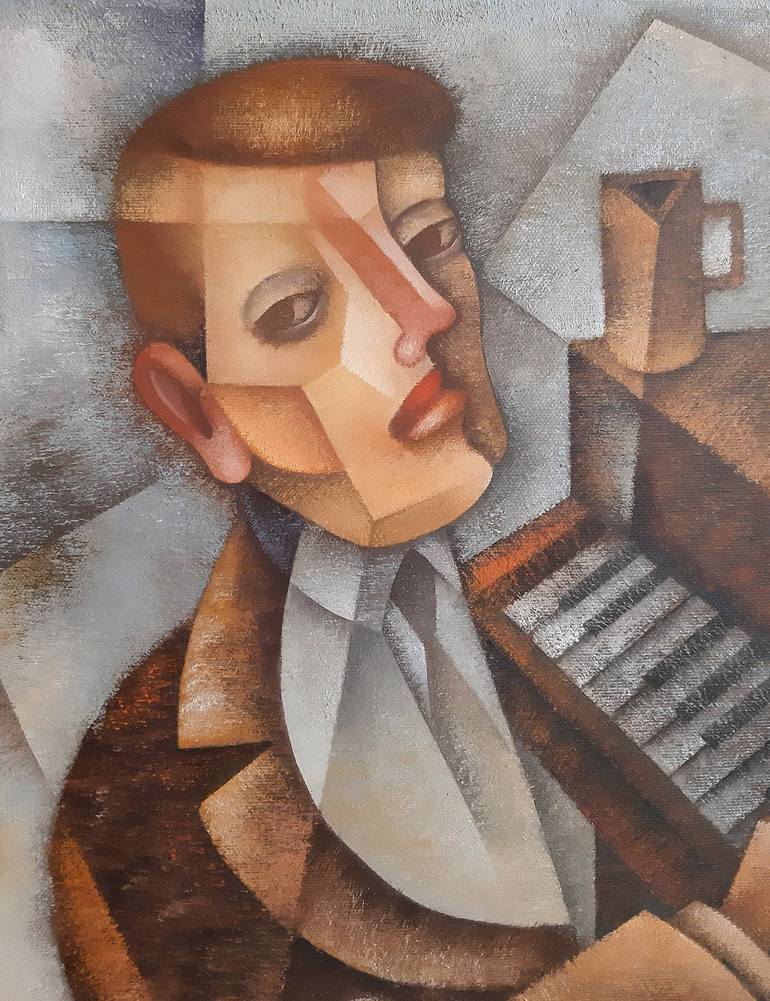 Original Cubism Music Painting by Eugene Ivanov