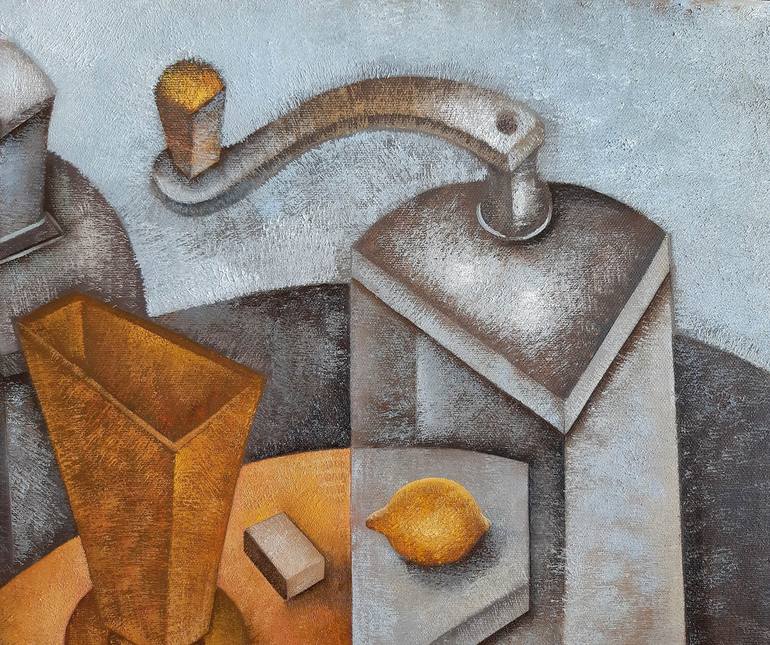 Original Cubism Food & Drink Painting by Eugene Ivanov