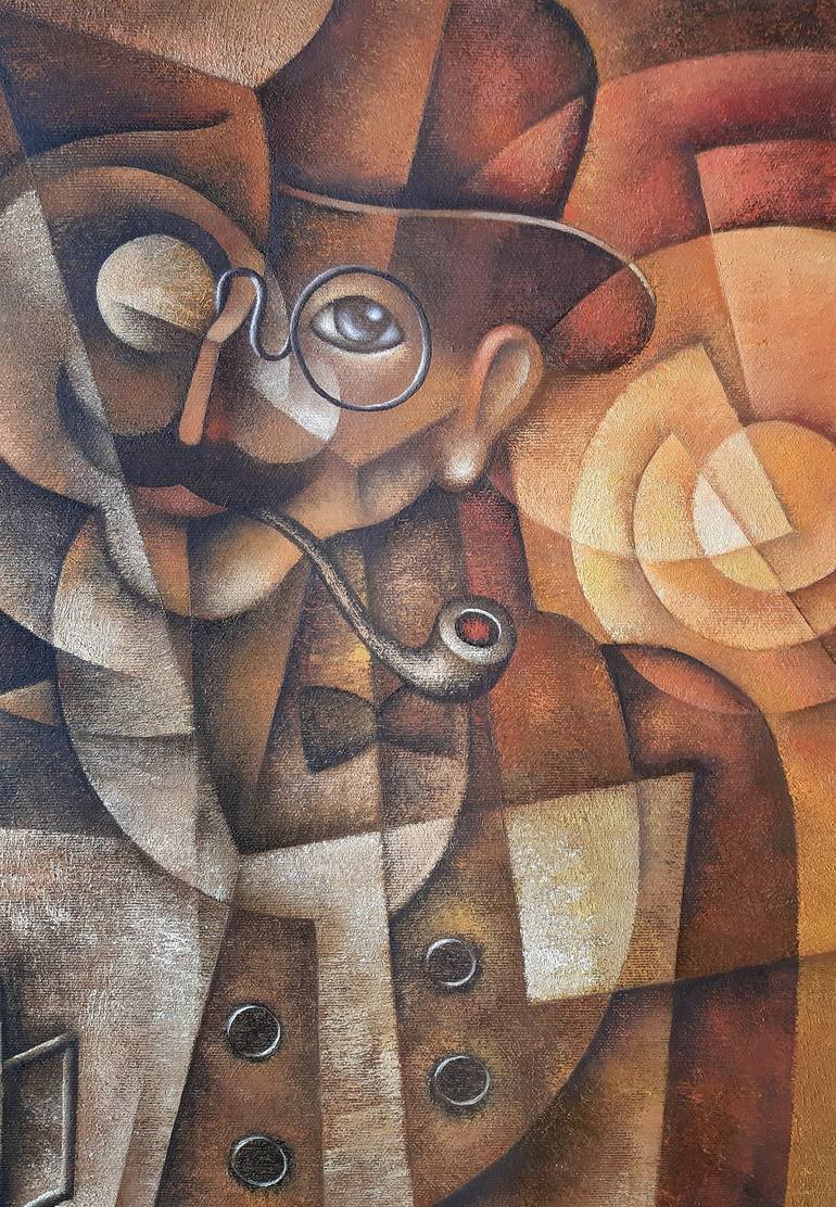 Original Cubism Men Painting by Eugene Ivanov
