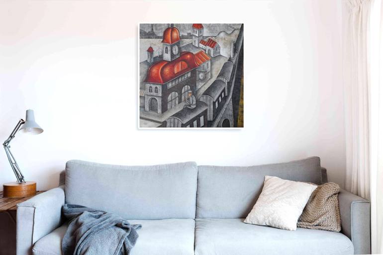 Original Modernism Landscape Painting by Eugene Ivanov
