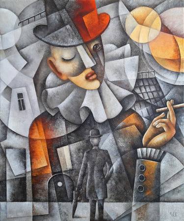 Original Cubism Performing Arts Paintings by Eugene Ivanov