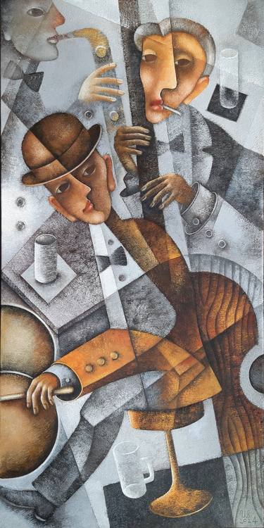 Original Cubism Music Paintings by Eugene Ivanov