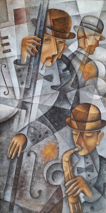 Original Cubism Music Paintings by Eugene Ivanov