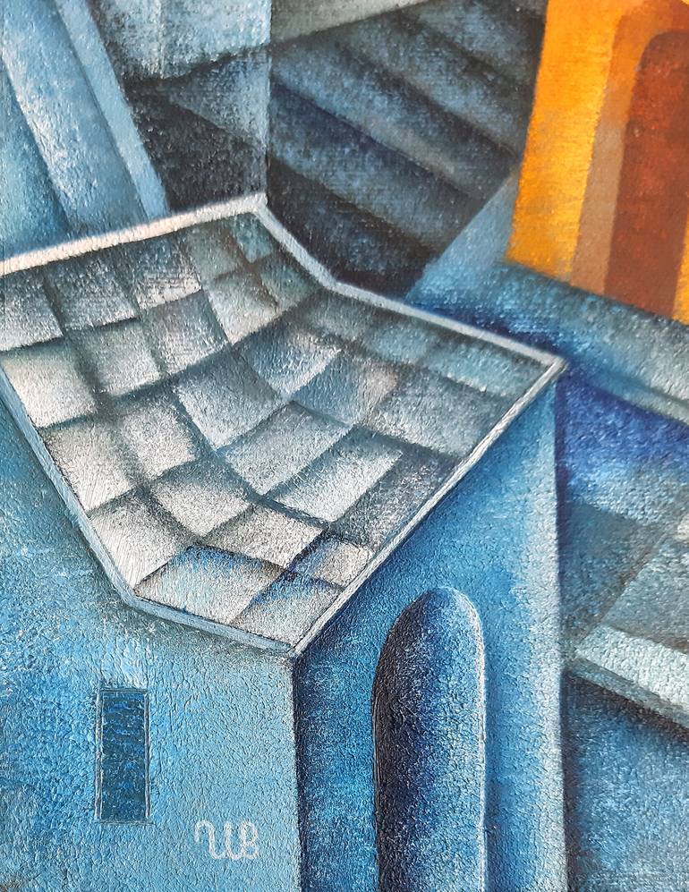 Original Cubism Architecture Painting by Eugene Ivanov