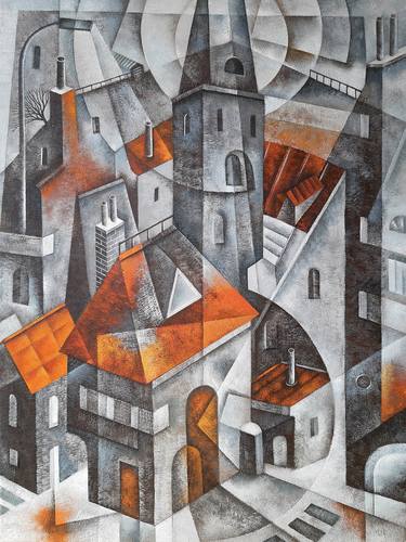 Original Abstract Architecture Paintings by Eugene Ivanov