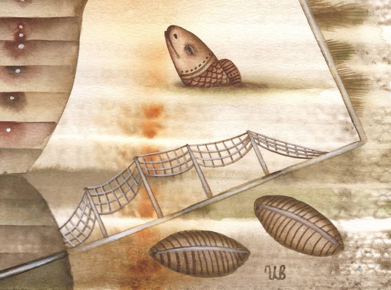 Original Surrealism Boat Painting by Eugene Ivanov