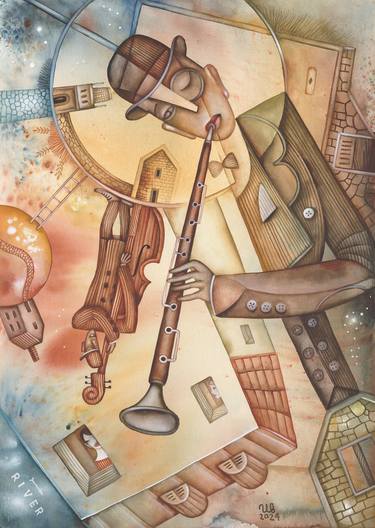 Original Cubism Music Paintings by Eugene Ivanov