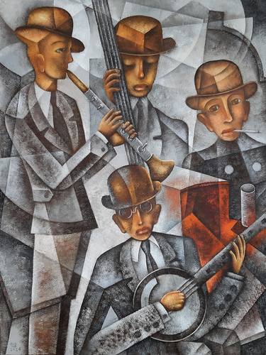 Original Cubism Music Paintings by Eugene Ivanov