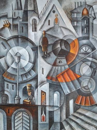 Original Surrealism Geometric Paintings by Eugene Ivanov