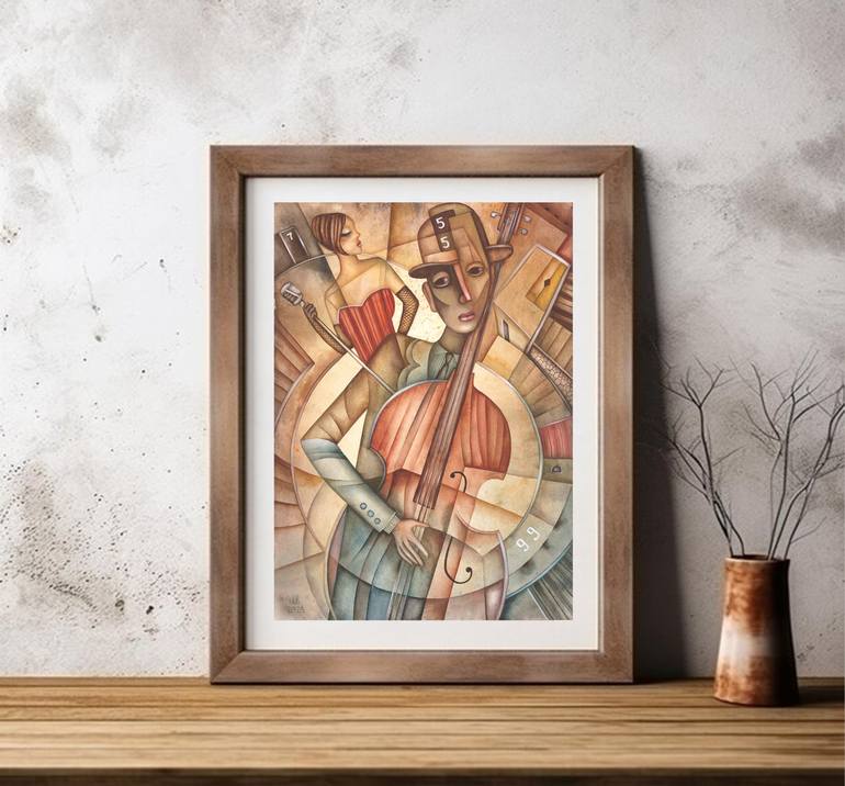 Original Cubism Music Painting by Eugene Ivanov