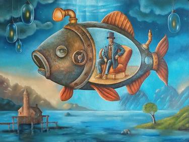Original Surrealism Seascape Painting by Eugene Ivanov