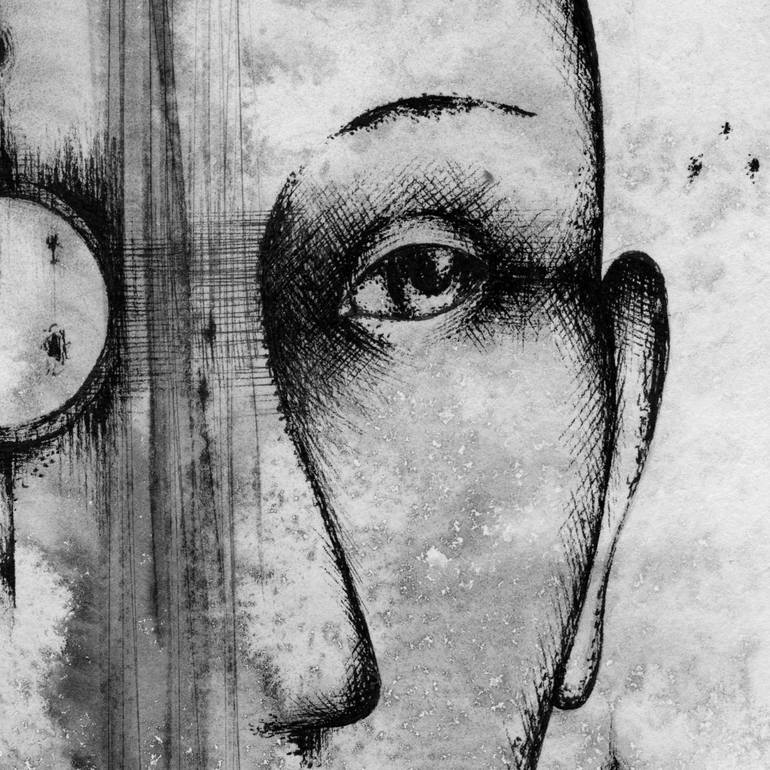 Man with monocle Drawing by Eugene Ivanov | Saatchi Art