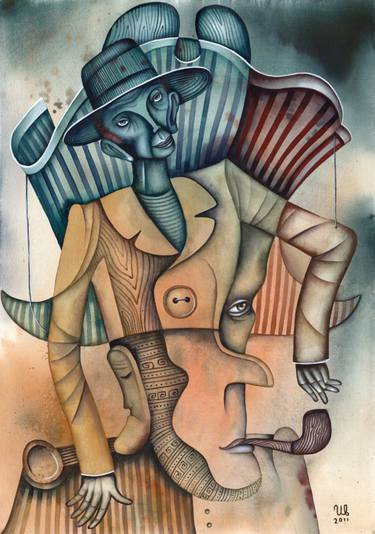 Original Cubism Political Paintings by Eugene Ivanov