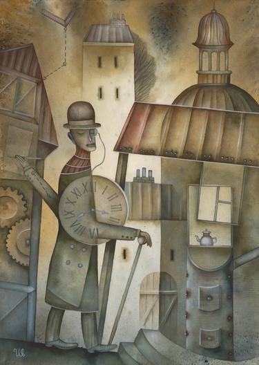 Original Cubism Cities Paintings by Eugene Ivanov