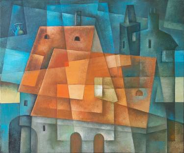 Original Abstract Expressionism Architecture Paintings by Eugene Ivanov