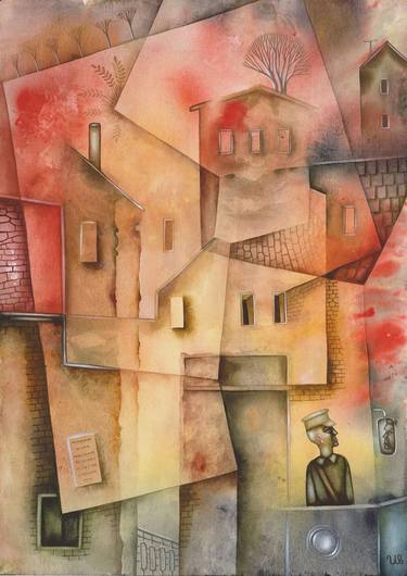Original Cubism Cities Paintings by Eugene Ivanov