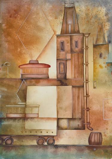 Original Cubism Architecture Paintings by Eugene Ivanov