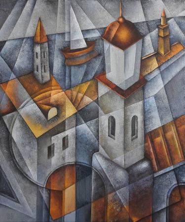 Original Abstract Architecture Paintings by Eugene Ivanov