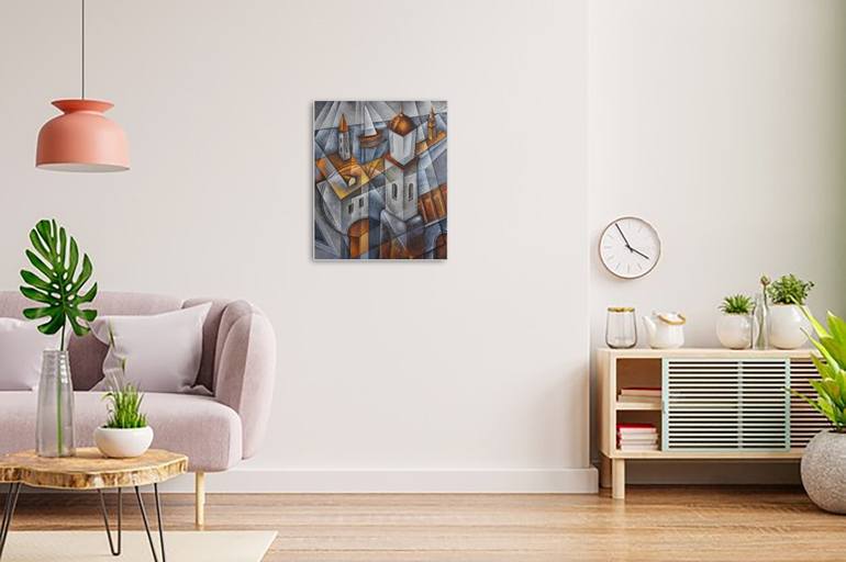 Original Abstract Architecture Painting by Eugene Ivanov