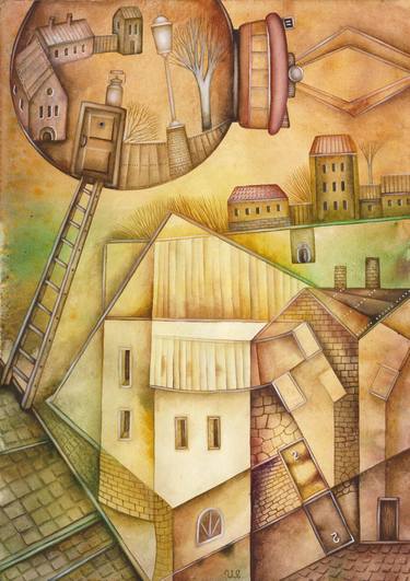 Original Abstract Architecture Paintings by Eugene Ivanov