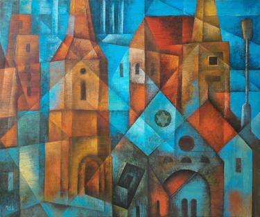 Original Cubism Architecture Paintings by Eugene Ivanov