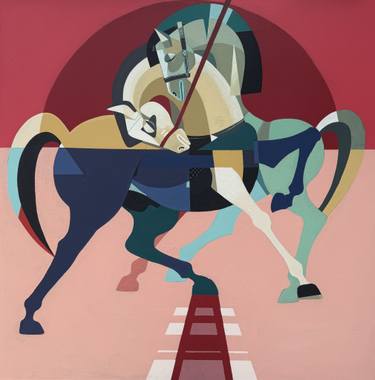Original Cubism Animal Painting by Ashis Mondal