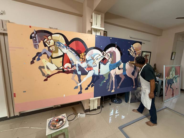 Original Conceptual Horse Painting by Ashis Mondal