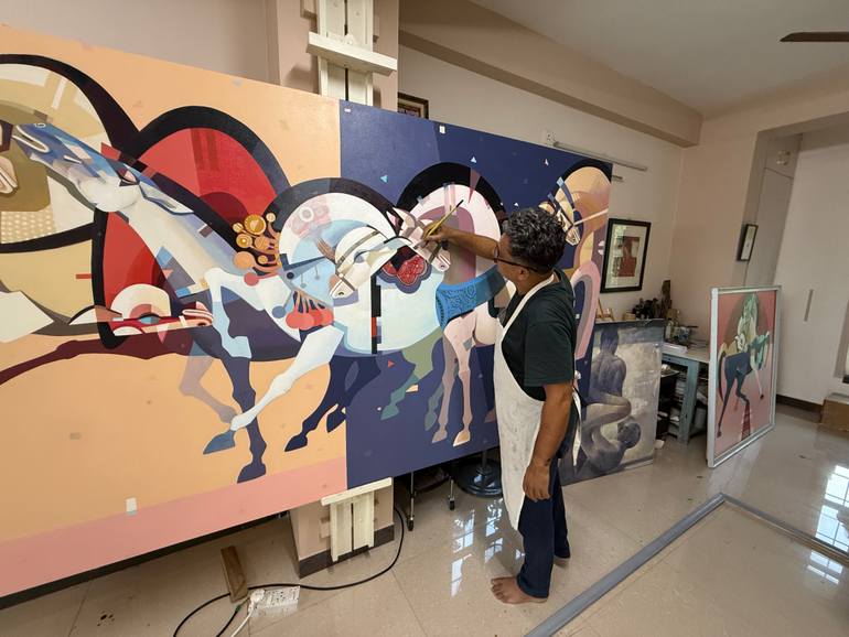 Original Conceptual Horse Painting by Ashis Mondal
