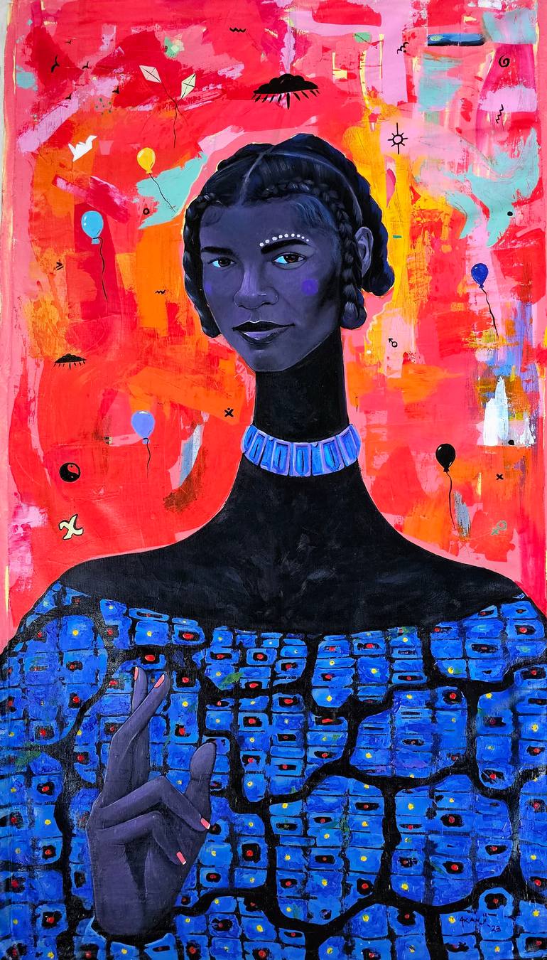 Original Expressionism Women Painting by Akanji Bolaji