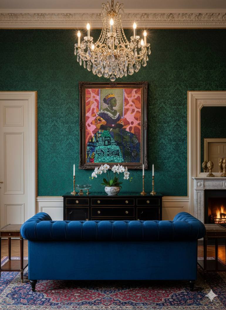 Original Figurative Patterns Painting by Akanji Bolaji