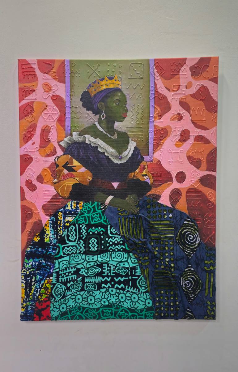 Original Figurative Patterns Painting by Akanji Bolaji