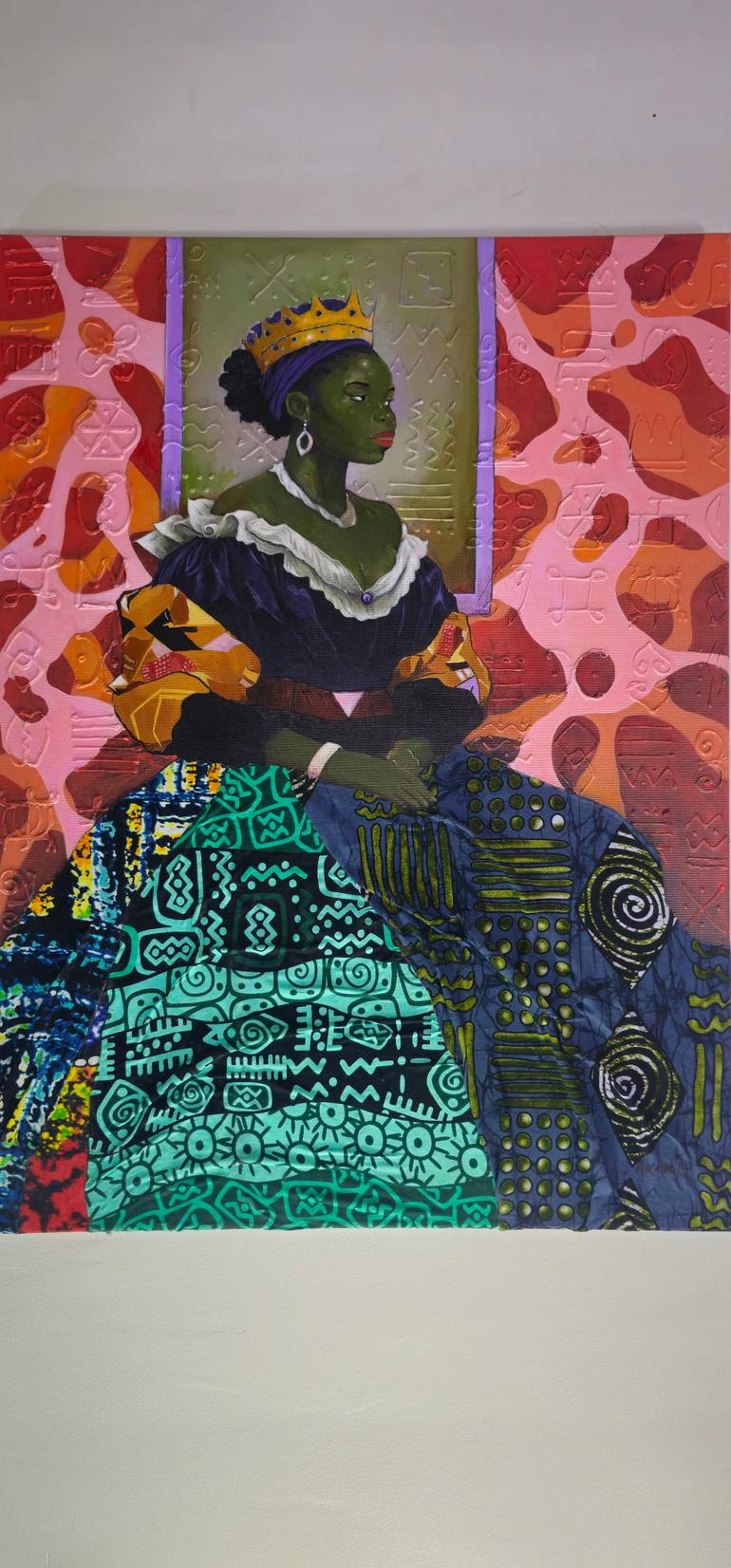 Original Figurative Patterns Painting by Akanji Bolaji