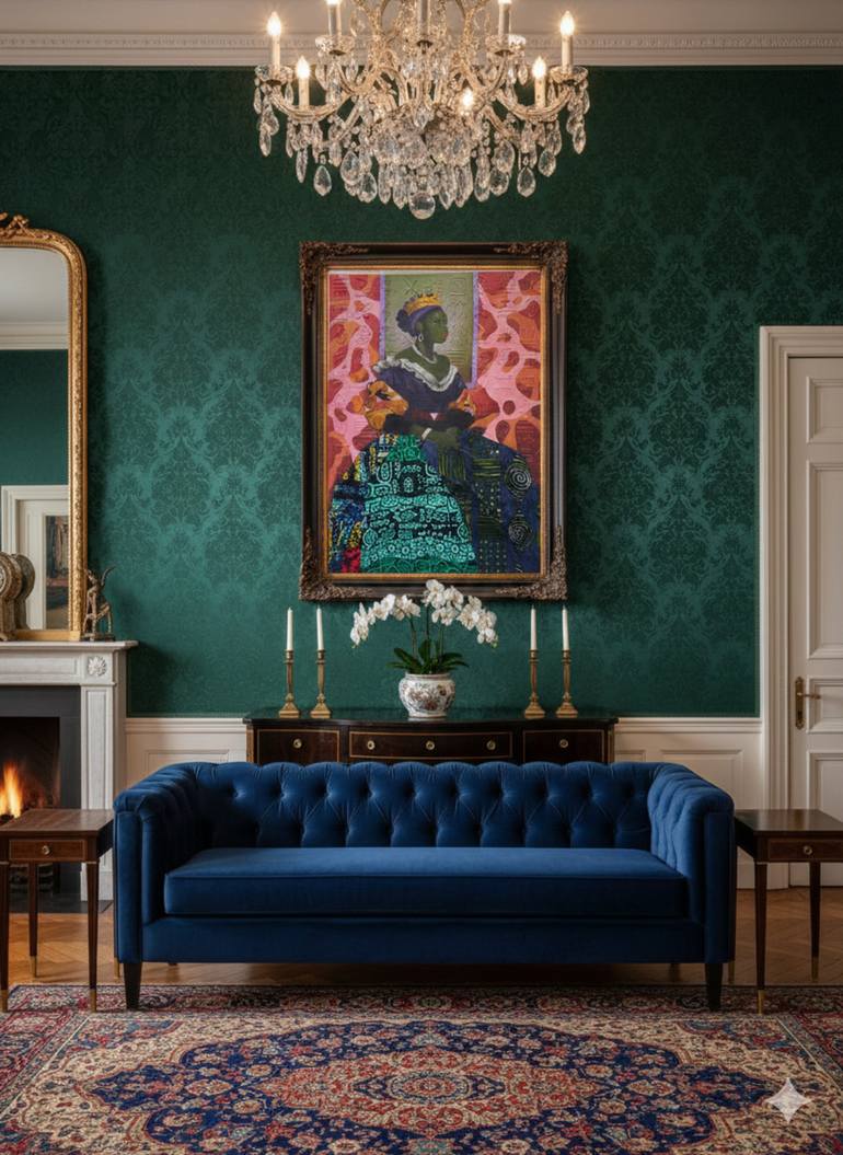 Original Figurative Patterns Painting by Akanji Bolaji