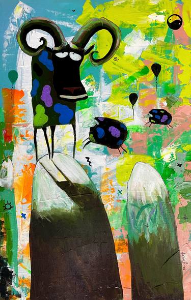 Original Abstract Expressionism Animal Painting by Akanji Bolaji