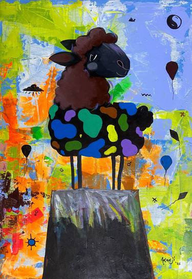 Original Abstract Expressionism Animal Painting by Akanji Bolaji