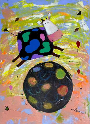 Original Abstract Expressionism Animal Painting by Akanji Bolaji