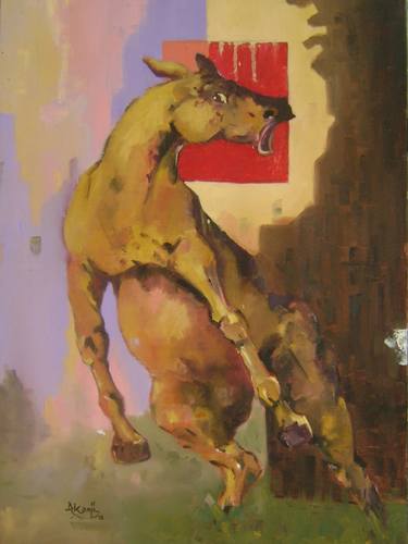Print of Impressionism Horse Paintings by Akanji Bolaji