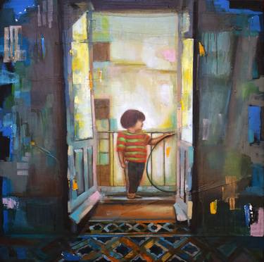 Original Figurative Interiors Paintings by Alexandru Dina