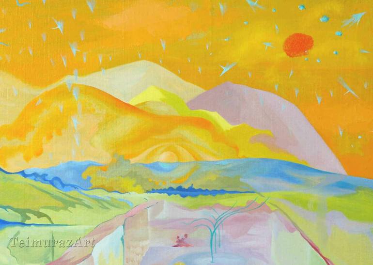 Original Abstract Landscape Painting by TEIMURAZ GAGNIDZE