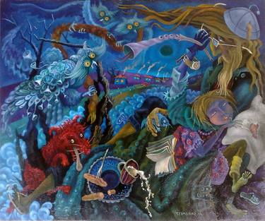 Original Expressionism Fantasy Paintings by TEIMURAZ GAGNIDZE