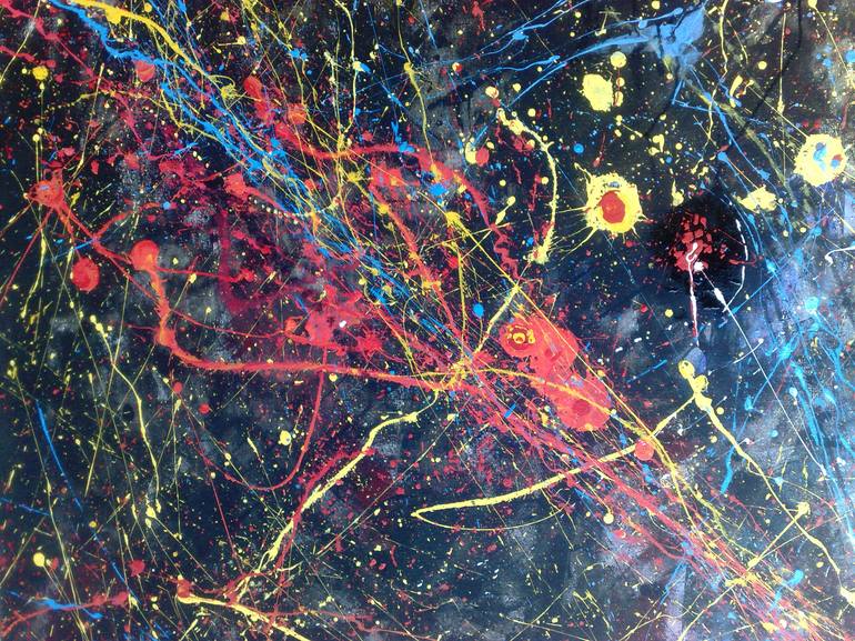 Original Abstract Expressionism Outer Space Painting by TEIMURAZ GAGNIDZE