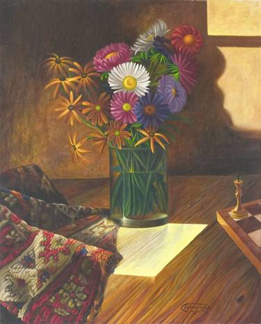 Print of Realism Still Life Paintings by TEIMURAZ GAGNIDZE