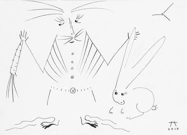 Original Expressionism Animal Drawings by TEIMURAZ GAGNIDZE