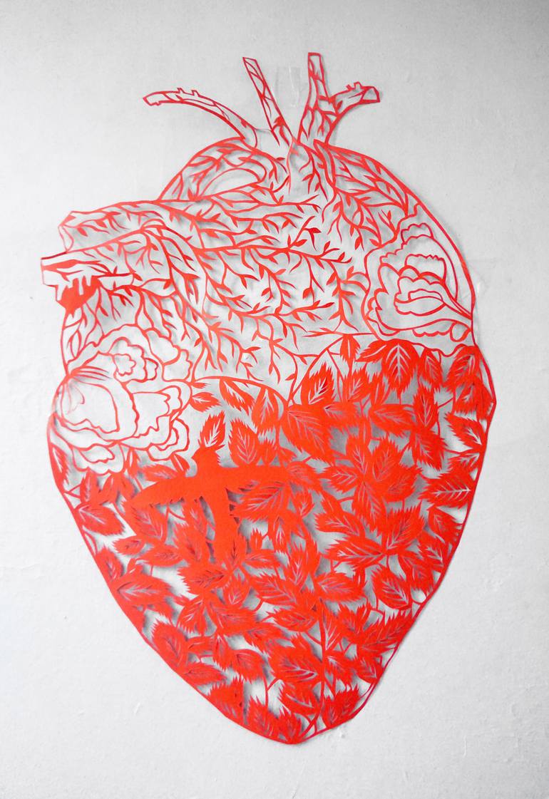 Original paper cut picture The picture of love is paper cut out art by hand