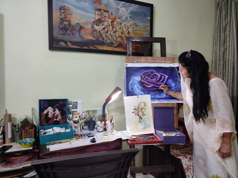 Original Floral Painting by Neeraj Neeraj