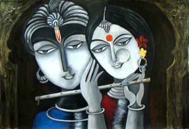 Krishna and Radha- Prints for sale thumb