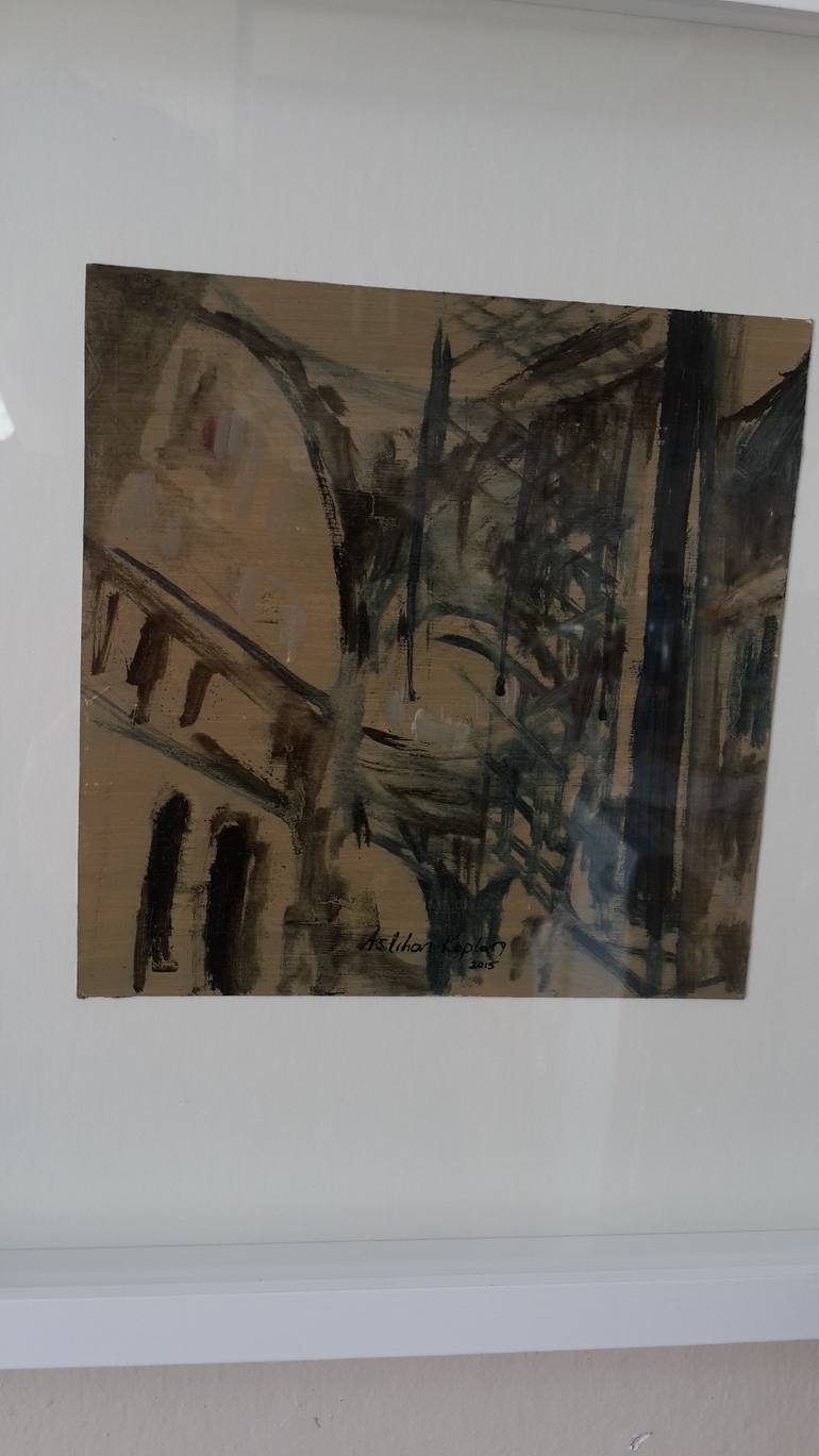 Original Abstract Architecture Painting by Aslihan Kaplan Bayrak