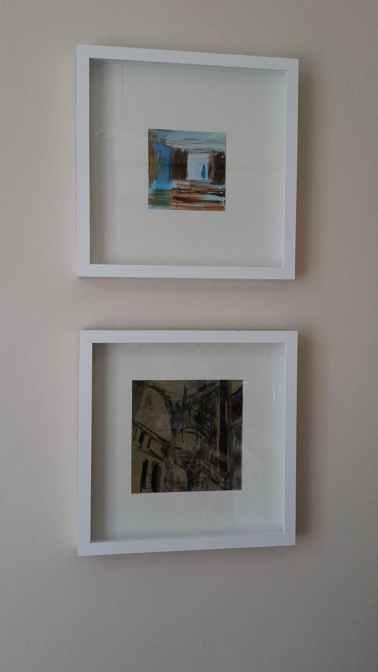 Original Abstract Architecture Painting by Aslihan Kaplan Bayrak