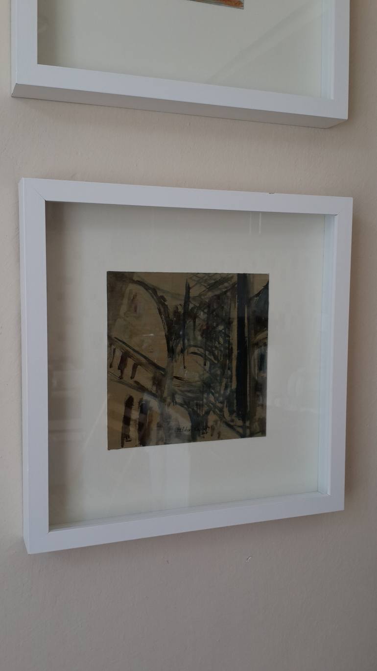 Original Abstract Architecture Painting by Aslihan Kaplan Bayrak