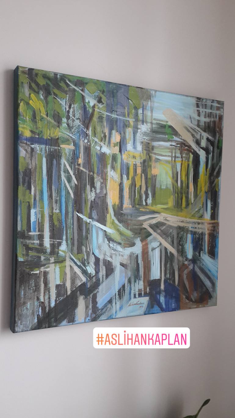 Original Abstract Expressionism Abstract Painting by Aslihan Kaplan Bayrak